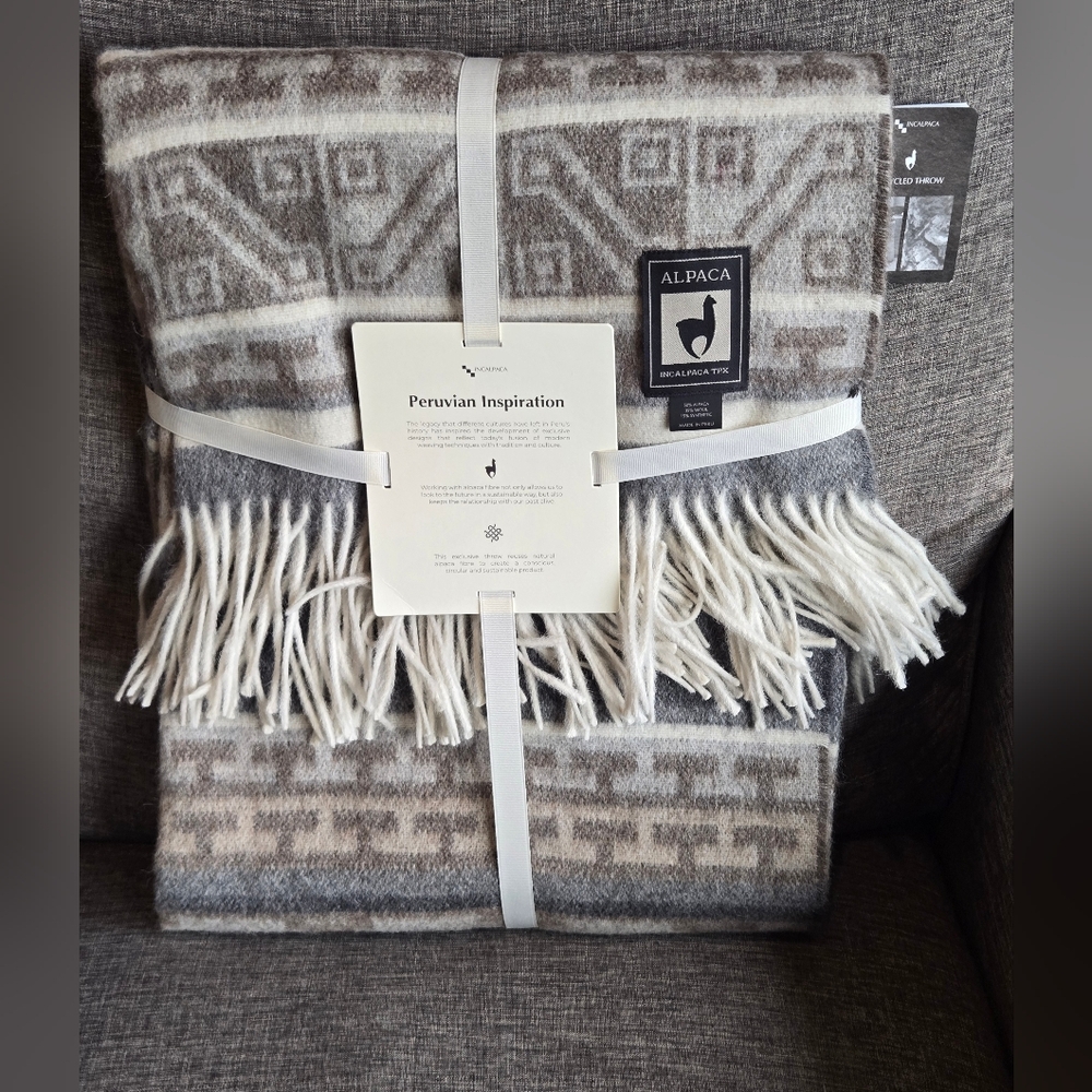 NEW Incalpaca Alpaca Peruvian throw Blanket 70x60"